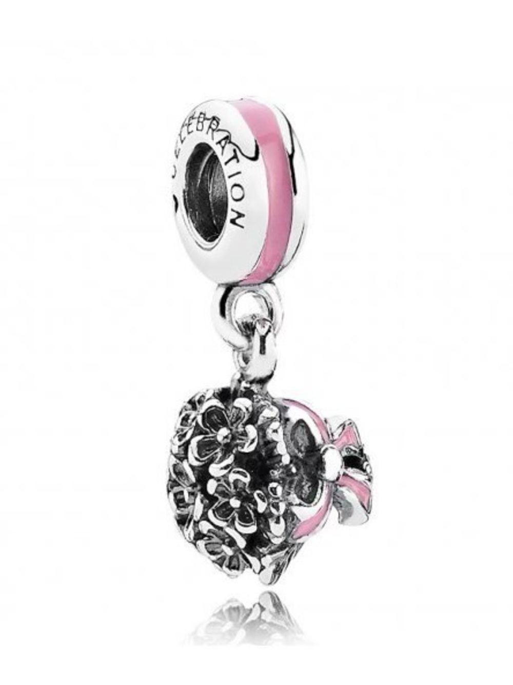RARE AUTHENTIC PANDORA S925 ALE Everlasting Pink Bouquet Dangle Charm 791106EN24